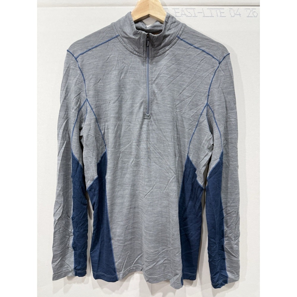 Smartwool Merino 150 Quarter Zip Top Mens Medium Gray Blue Base Layer Gorpcore